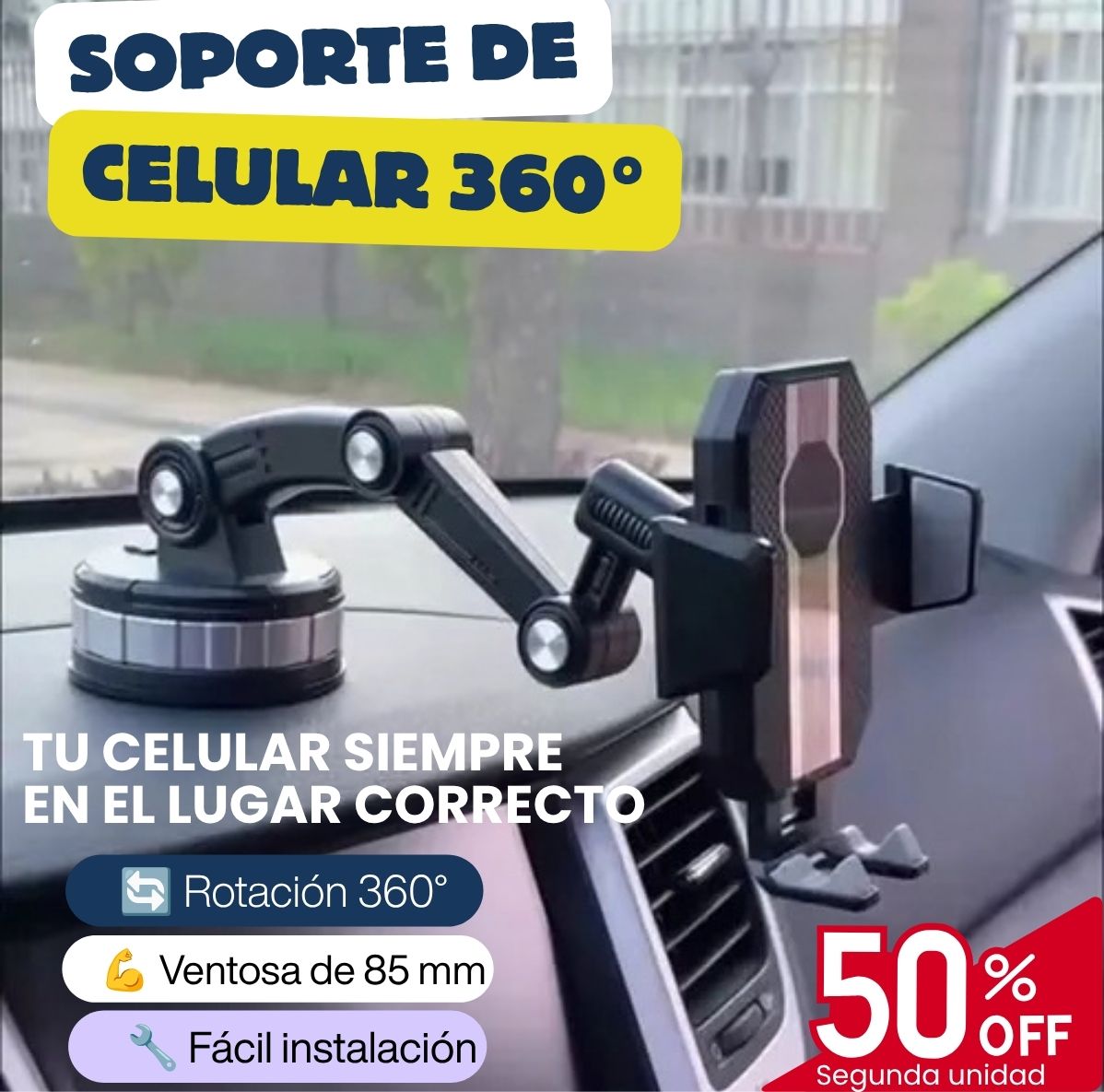 Soporte de Celular Universal con rotación 360°